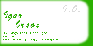 igor orsos business card
